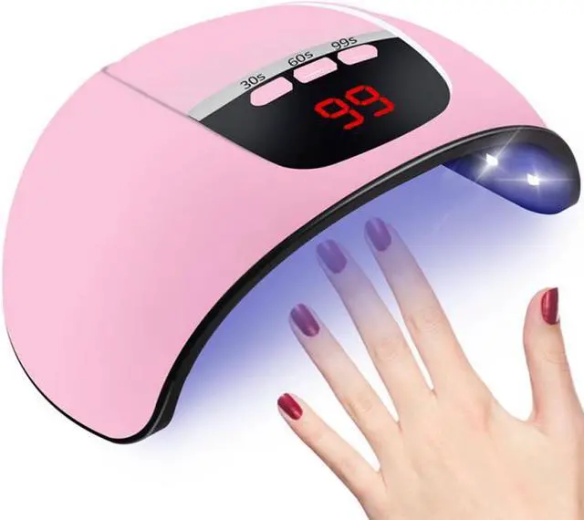 Main image of 45W Nail Lamp Professional Nail Polish Dryer Lamp LED UV Gel Acrylic LCD Display Manicure 30s/60s/99s Timer Nail Art Tools White