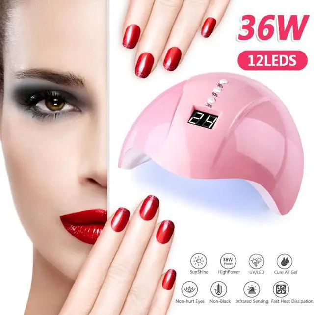 Alt view image 4 of 5 - 36W Gel Lamp Portable LED Nail Light Intelligent Induction Nail Gel Polish Nail Lamp Profession Uv Lamp Nail Dryer Manicure Tool