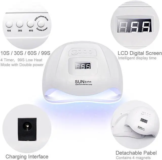Alt view image 5 of 5 - 120W Nail Dryer Professional UV LED Nail lamp With LCD Display 4 Timer Automatic Sensor For Nail Art Salon Curing All Gel Polish