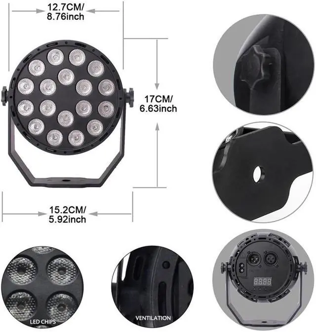 Alt view image 3 of 5 - 18 LED UV lighting effects Professional Stage Light Disco DJ Projector Machine Party with Wireless Remote Control