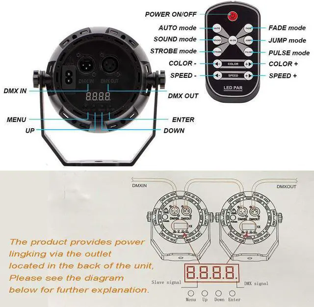 Alt view image 3 of 5 - 54W LED Stage Light UV LED Par Light Crystal Magic Ball Bulb DMX Controller Purple Lighting Effect for Disco DJ Club Party KTV