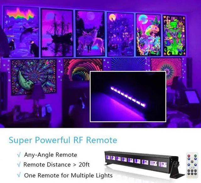 Alt view image 2 of 5 - Stage Lights 27W/54W Disco Light Sound Activated UV Wash Lights Bar DMX Control Auto Play Strobe Effect Lamp Light For Party