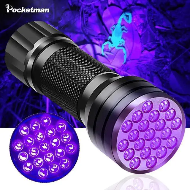 Main image of Portable UV Flashlight Black light UV Lights 21 395nm torch LED Ultraviolet linterna Pet Urine Detector For Dog/Cat Urine