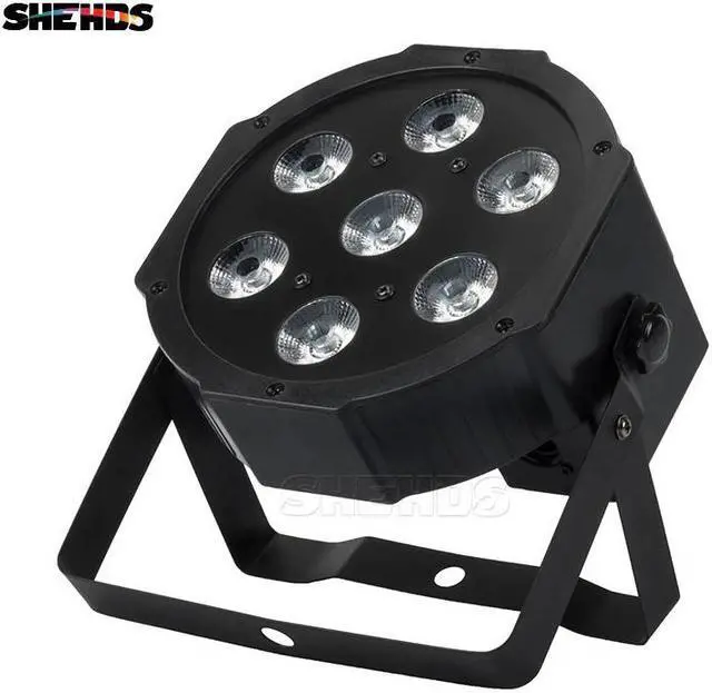 Alt view image 4 of 5 - 2/4Pcs 7x18W RGBWA+UV LED Flat Par Light Mobile Plug Ultra-Quiet Fan Family Birthday Party Theater Wedding  Stage Lighting