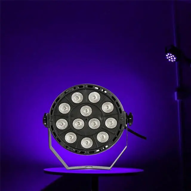 Alt view image 2 of 5 - 12W UV LED par light 90-240V home party colored stage lighting sound control dj background lights disco bar purple projector