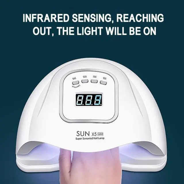 Alt view image 3 of 5 - X5 Max 120W UV LED Lamp Nail Dryer Phototherapy Machine Nail Tools 30s/60s/99s Three-stop Timing Smart Sensor Nails Dryer
