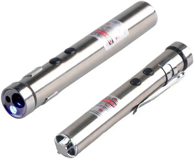 Alt view image 2 of 5 - 3-in-1LED Pen Flashlight Laser Pointer Flashlight Mini LED Pen Light Waterproof Design Penlight Hanging With Metal Clip