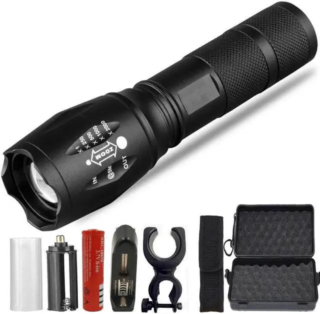 Alt view image 2 of 5 - Led Flashlight Tactical Torch Light Lamp Xm Waterproof Shock Resistant,hard Defense Green Uv Bulbs Yellow  Blue White