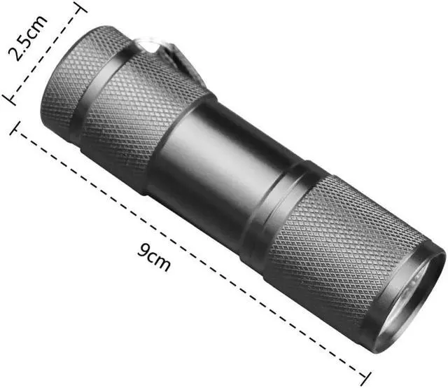 Alt view image 3 of 5 - Mini Aluminum LED UV Light 395nm 9 LED UV Flashlight Money check Purple Light ultraviolet Lamp