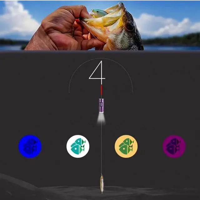 Alt view image 5 of 5 - 30W Powerful LED Portable fishing lights 4 color USB charging searchlight zoomable Hiking torch lamp power display