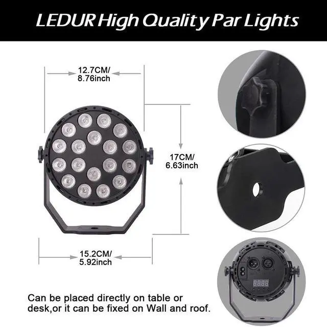 Alt view image 2 of 5 - 54W LED Stage Light UV LED Par Light Crystal Magic Ball Bulb DMX Controller Purple Lighting Effect for Disco DJ Club Party KTV