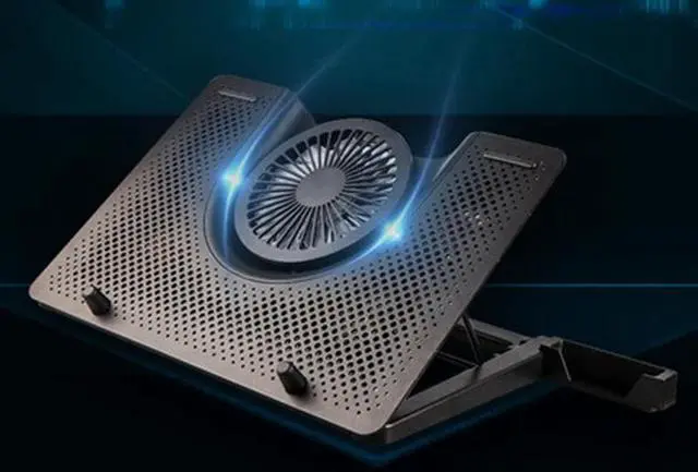 Alt view image 3 of 5 - aluminum laptop cooling pad holder stand USB radiator fan cooler cold notebook PC accessories refrigerator plate