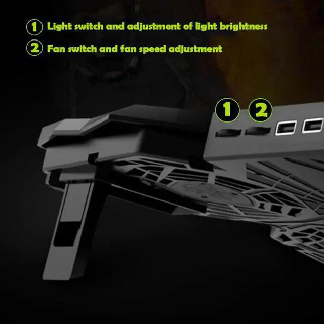 Alt view image 5 of 5 - Cooler Notebook Cooling Pad With 5 LED Fan USB Cooler Pad Computer Stand Mat For 12-17 Inch PC  Speed Adjustable