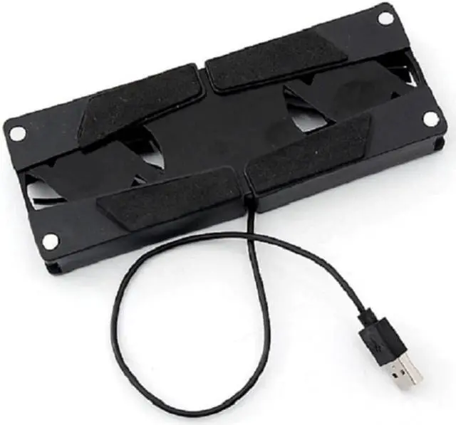 Alt view image 3 of 5 - Laptop Cooler Pad With Double USB Powered Fan Portable Convenient Cooling Pad Stand For Notebook Laptop Computer PC