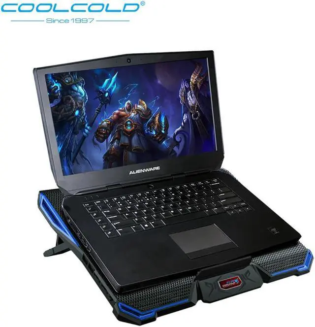 Alt view image 3 of 5 - Adjustable Angles Laptop Cooler Ergonomic Notebook Cooling Pad With Five Led Fan For 11'' 15.6'' 17''Notebook Tablet PC