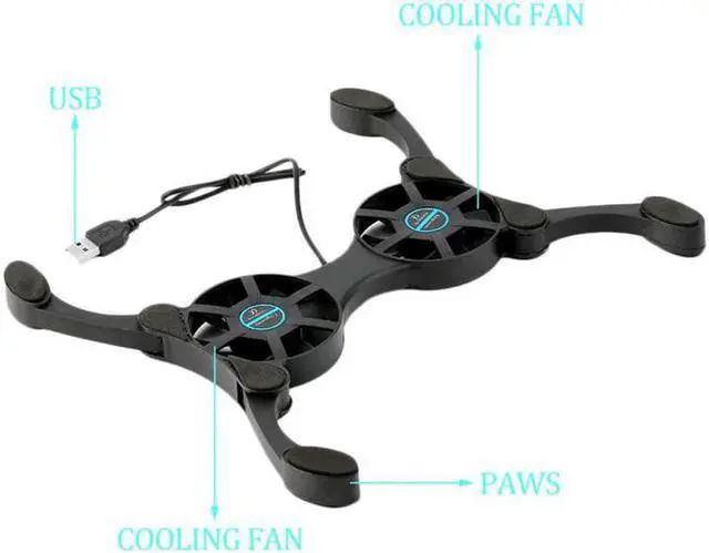 Alt view image 2 of 5 - USB Laptop Cooling Pads With Double Fans Mini Octopus Notebook Cooler Cooling Pad For 7-15 Inch Notebook Laptop