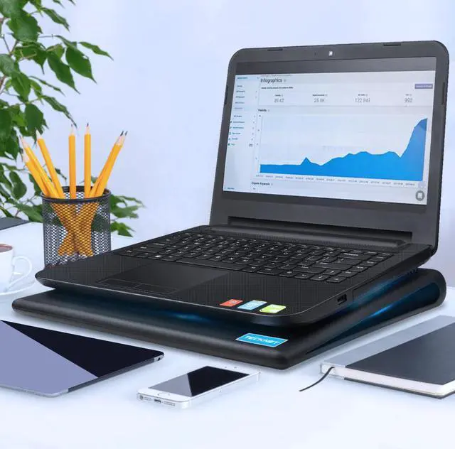 Alt view image 4 of 5 - Laptop and Notebook Cooling Pad 2 Fans Laptop Cooler fits 9 -16 inch for Laptop PC Computer Cooling Pad