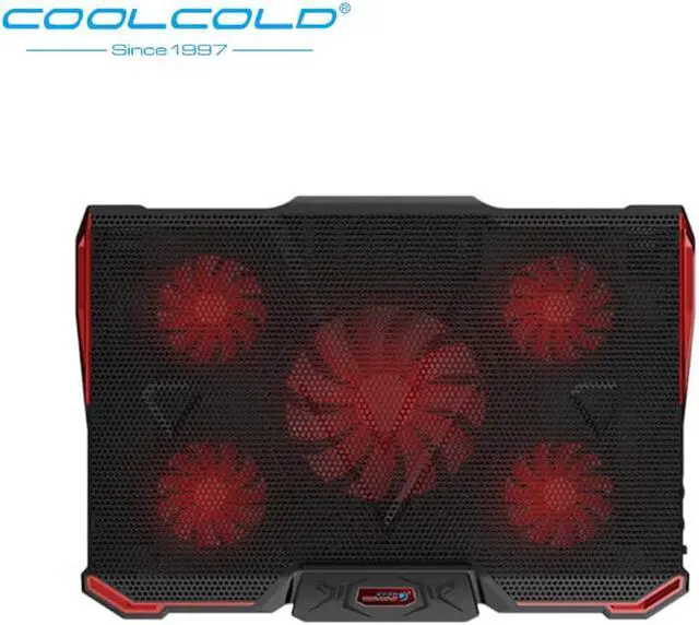 Alt view image 5 of 5 - Adjustable Angles Laptop Cooler Ergonomic Notebook Cooling Pad With Five Led Fan For 11'' 15.6'' 17''Notebook Tablet PC