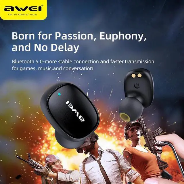 Alt view image 2 of 5 - T13 TWS True Wireless Bluetooth Earbuds Bass HiFi In-Ear Mini Capsule Touch Contorl With Mic HiFi Stereo Gaming Earbuds