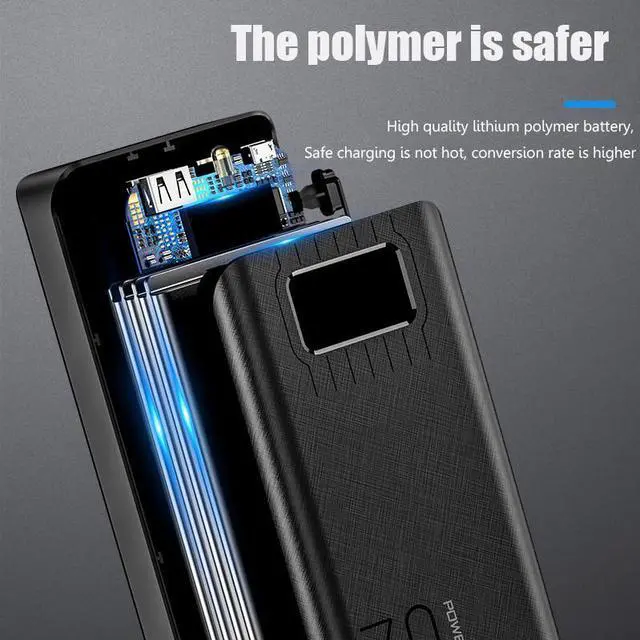 Alt view image 3 of 5 - 50000mAh Power Bank TypeC Micro USB QC Fast Charging Powerbank LED Display Portable External Battery Charger