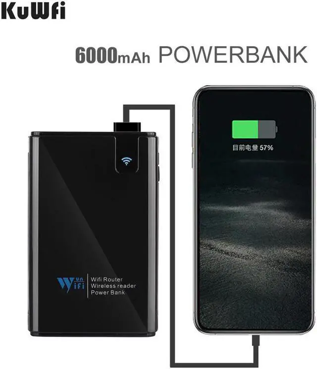 Alt view image 3 of 5 - Wireless share Power bank Travel Router , Wireless SD Card Reader Connect Portable SSD Hard Drive to iPhone iPad