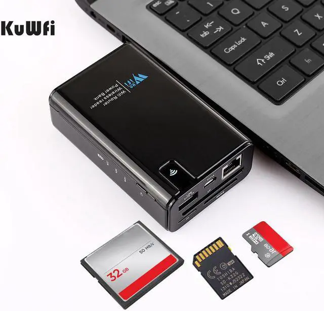 Alt view image 5 of 5 - Wireless share Power bank Travel Router , Wireless SD Card Reader Connect Portable SSD Hard Drive to iPhone iPad