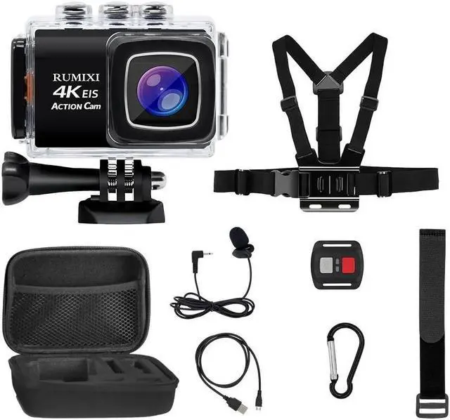 Main image of 4K Sports Action Camera With EIS Function Remote Controller External Mic 30M Waterproof WIFI Video Recording Cameras Accessories