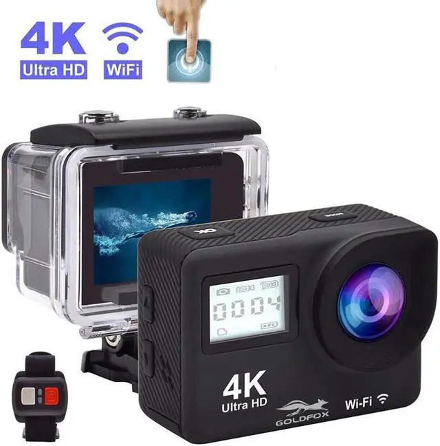 Alt view image 6 of 7 - Screen 4K Action Camera WIFI Dual Screen 12MP Helmet Camera 30m Go Waterproof pro Sports DV 170 Wide Angle Sport Camera
