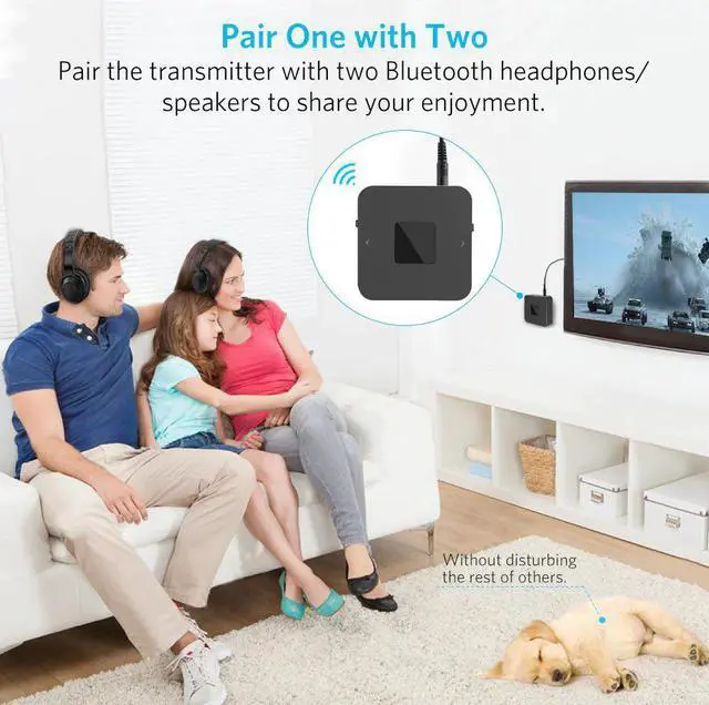 Alt view image 2 of 5 - Link Bluetooth 5.0 Aptx Low Latency 3.5mm SPDIF Optical Audio Transmitter Receiver Wireless TV PC Speaker Music Adapter