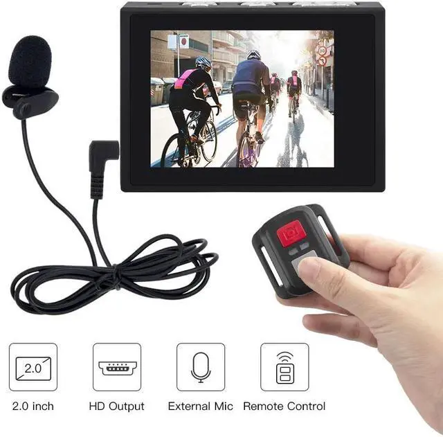 Alt view image 4 of 5 - 4K Sports Action Camera With EIS Function Remote Controller External Mic 30M Waterproof WIFI Video Recording Cameras Accessories