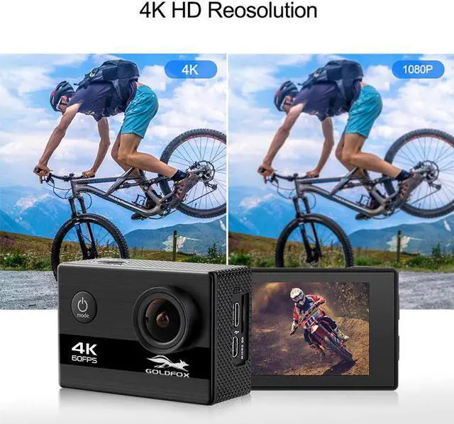 Alt view image 4 of 5 - 24MP Wifi Action Camera Ultra HD 4K 60fps 2.0'' IPS Screen Sport Camera 170D Underwater Go Waterproof Pro Sports DV DVR Camera