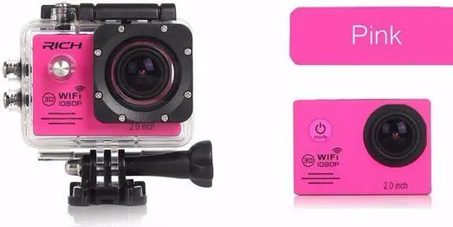 Alt view image 2 of 5 - Camera WIFI HD 1080p 30Fps Video go Bike Cams pro Waterproof 30M Mini Helmet Cam Sport Camera