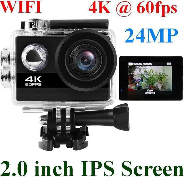 Alt view image 6 of 7 - 24MP Wifi Action Camera Ultra HD 4K 60fps 2.0'' IPS Screen Sport Camera Go Waterproof Pro Sports DV 170 Wide Angel Helmet Camera