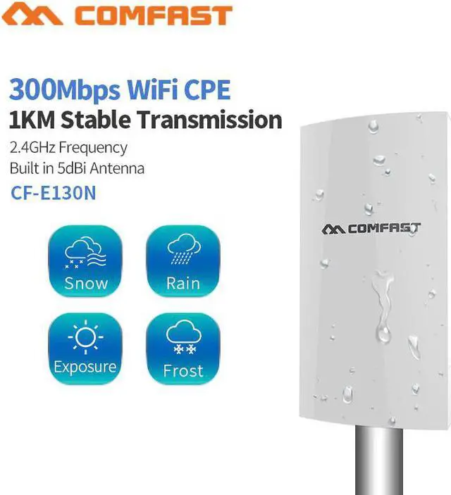 Main image of 1KM WIFI Range Wireless Outdoor CPE Router WIFI Extender 2.4G 300Mbps WiFi Bridge Access Point AP Antenna WI-FI Repeater CF-E130