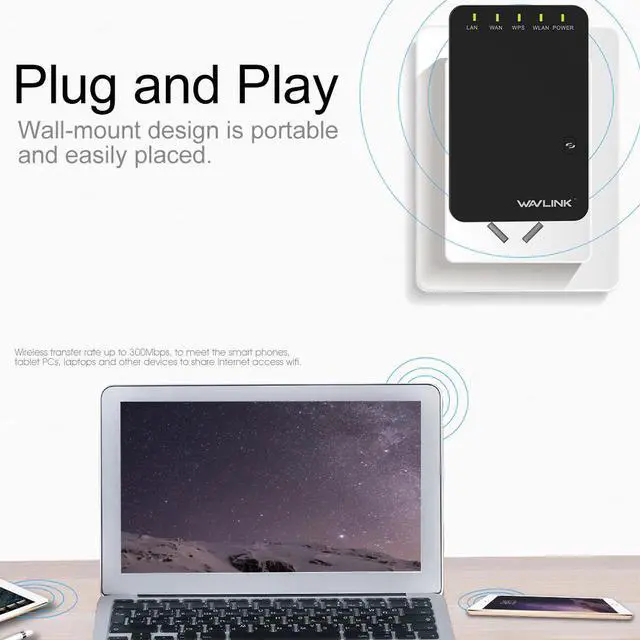 Alt view image 5 of 5 - Portable 300Mbps WiFi Router/Access Point AP wireless wifi Range Extender WI-FI Booster Signal Amplifier 802.11 b/g/n