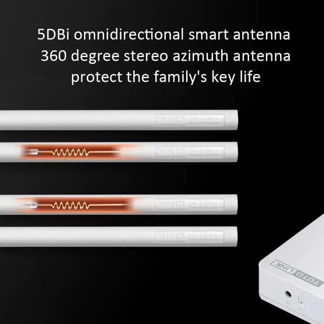 Alt view image 5 of 5 - A2500R 2.4G&5G 11AC 1200Mbps Gigabit WiFi Router with Wireless repeater, AP in One, and four pcs of 5dBi Antennas