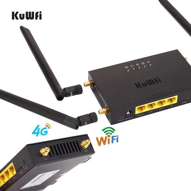 Alt view image 4 of 5 - 4G LTE WiFi Wireless Router 300Mbps Cat 4 High Speed Wifi CPE with SIM Card Slot and 4pcs External Antennas UP To 32 users
