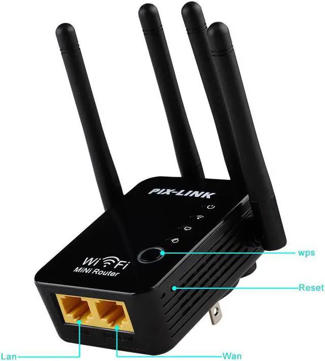 Alt view image 4 of 5 - Wifi Repeater Wireless Router WLAN Signal Amplifier 2.4G ISP WiFi Range Extender Booster PIX- 300Mbps WISP/ Router/ AP