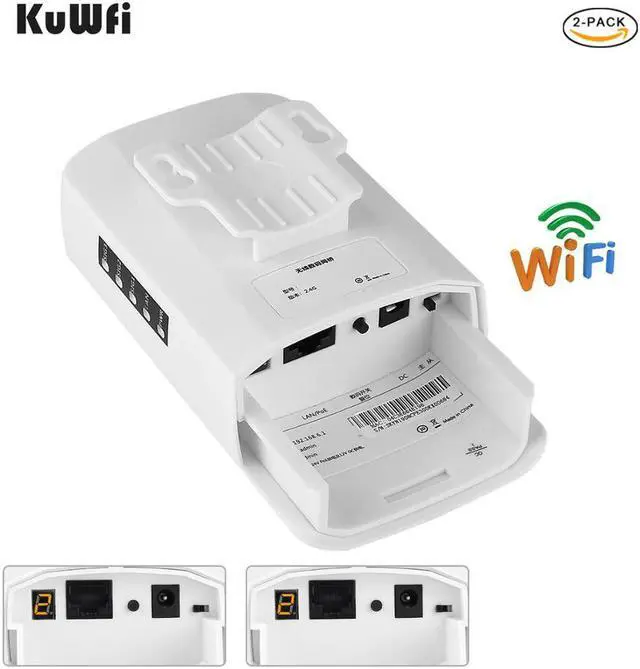 Alt view image 4 of 5 - 2pcs Outdoor Wireless bridge Router 300mbps Wireless Repeater 2.4G AP Router 1KM Long Range Wifi Coverage for IP Camera