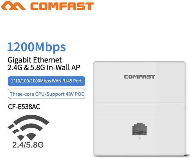 Main image of 1200Mbps Wireless WIFI Access Point Gigabit 11AC Wifi Router WiFi Repeater 1*10/100/1000Mbps WAN/LAN Port Indoor Wall Client+AP