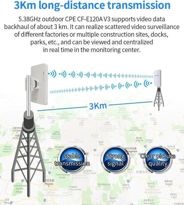 Alt view image 2 of 5 - 5.8G 300Mbps Outdoor Wifi CPE Wireless bridge Wifi Repeater Amplifier Point to Point 1-3KM Wifi Transmission  Nanostation router