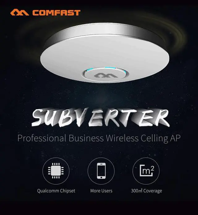 Alt view image 2 of 5 - High Quality Wifi Hotspot 802.11b/g/n 2.4G 300Mbps Ceiling Mount PoE WiFi AP Router Wireless Access Point With 48V Poe Adapter