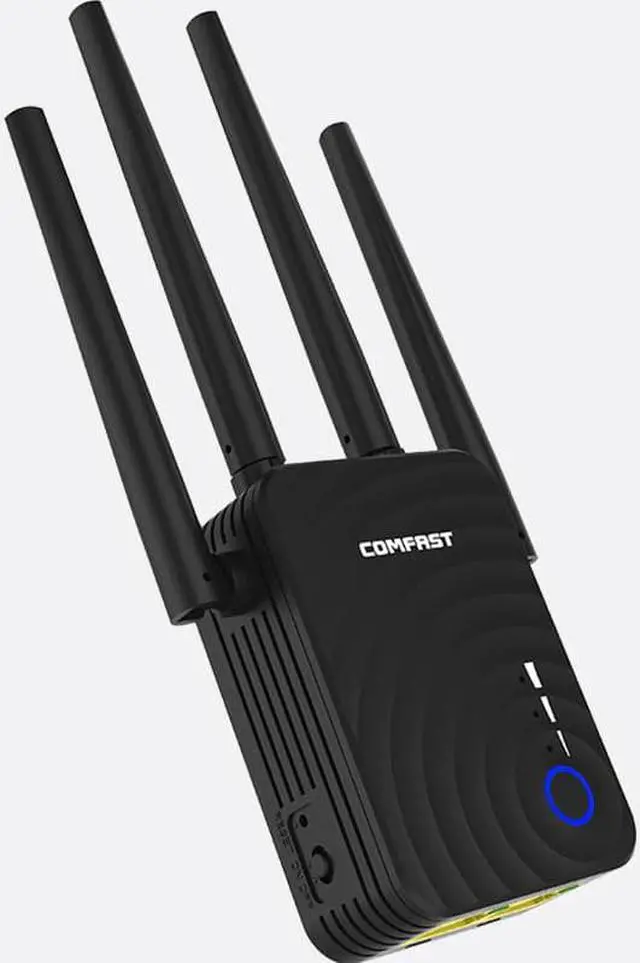 Alt view image 2 of 5 - Wireless Wifi Repeater/Router 1200Mbps 2.4G 5G Dual Band Wifi Signal Amplifier Signal Booster Network Range Extender 4 antennas
