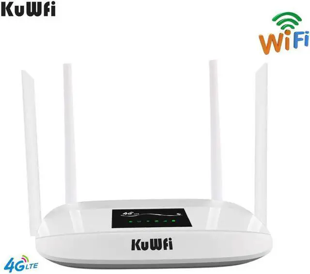 Alt view image 4 of 5 - 300Mbps Unlocked 4G LTE Wifi Router, Indoor 4G Wireless CPE Router with 4Pcs Antennas and LAN Port&SIM Card Slot Up to 32users