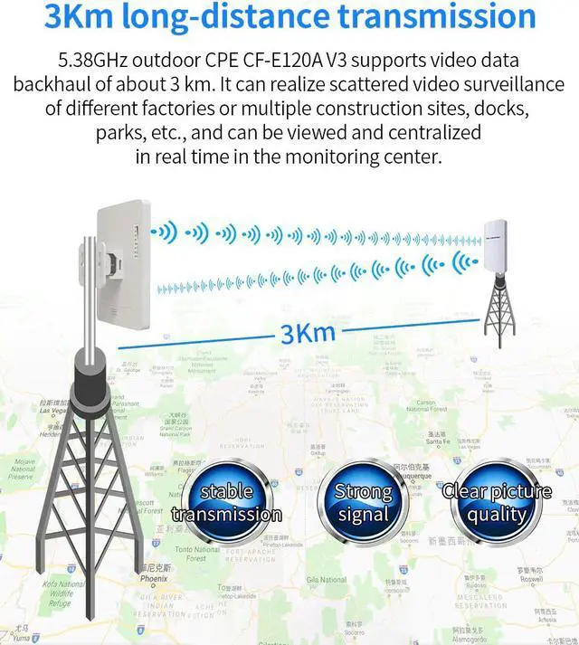 Alt view image 3 of 5 - 10pcs DHL 3KM 300Mbps 5.8G Outdoor Access Point 11dBi WI-FI Antenna repeater wireless Antenna bridge CPE Nanostation router wifi