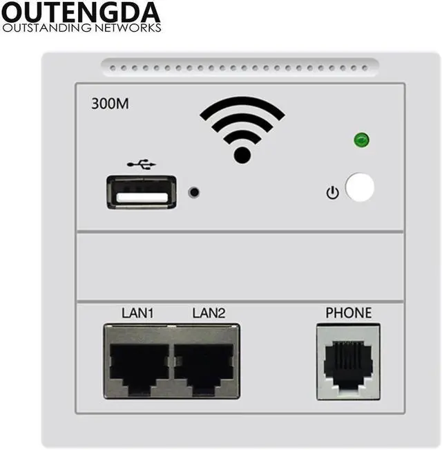 Main image of Wall WiFi Access Pot Wireless AP Repeater WiFi Router 300Mbps IEEE802.3af POE White Gold Black for Hotel Dormitory Office