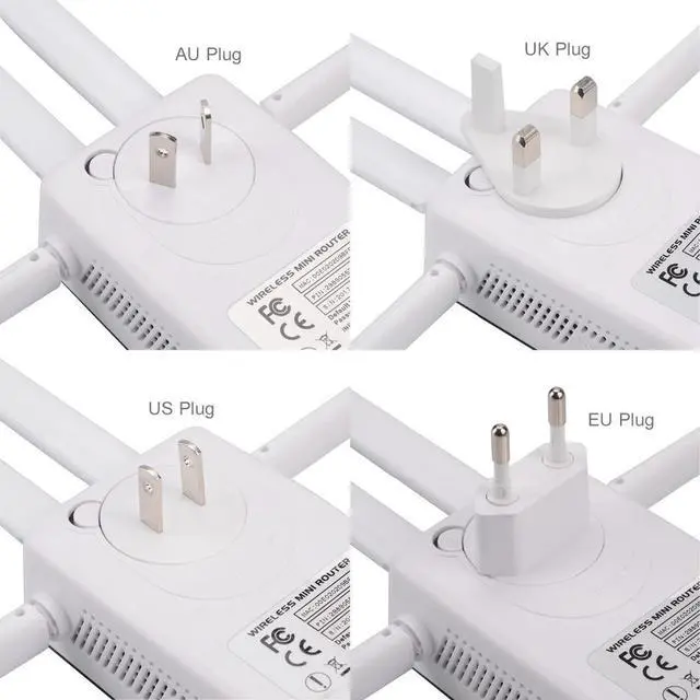Alt view image 4 of 5 - Wireless Router Wifi Repeater 300Mbps Signal Booster Dual LAN Port 802.11n/b/g Range Signal Expander Amplifier 4 Antenna