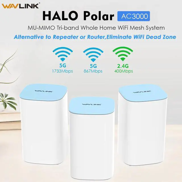 Main image of Mesh WiFi Router WiFi Extender 2.4G 5.0G Tri-Band Whole Home WiFi Mesh Router Wireless Repeater Work Online Study at Home