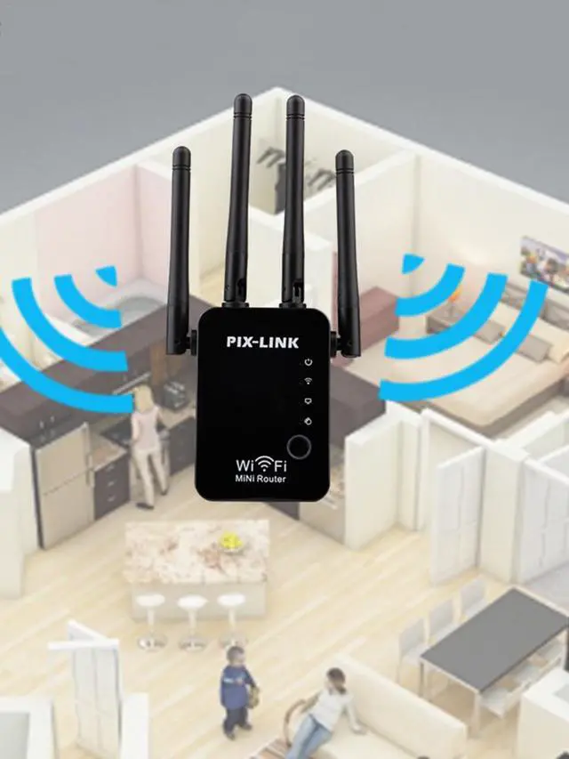 Alt view image 5 of 5 - Wifi Repeater Wireless Router WLAN Signal Amplifier 2.4G ISP WiFi Range Extender Booster PIX- 300Mbps WISP/ Router/ AP