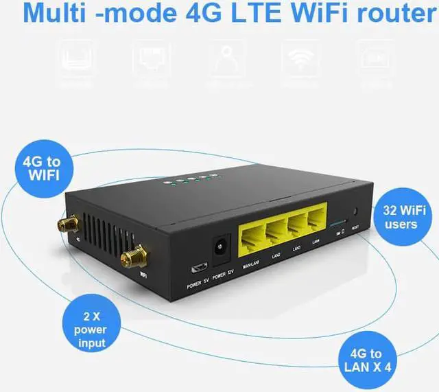Alt view image 5 of 5 - 300Mbps 4G LTE WiFi Router CAT4 Industrial CPE strong signal Suport 32 Wifi users With Sim Card Slot